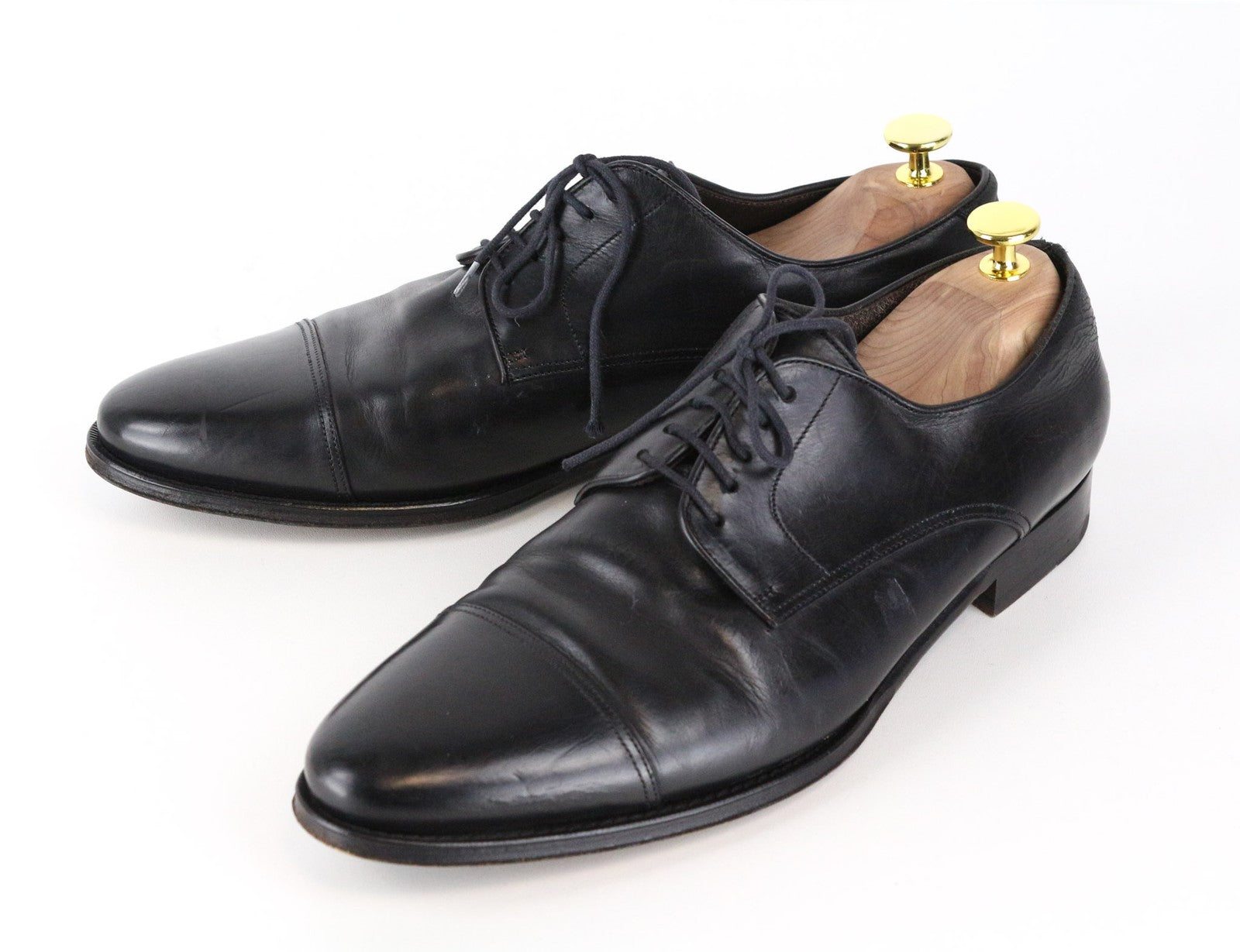 SUITSUPPLY Men Formal Shoes EU42.5 Black Genuine Leather Laced Classic Low-Top