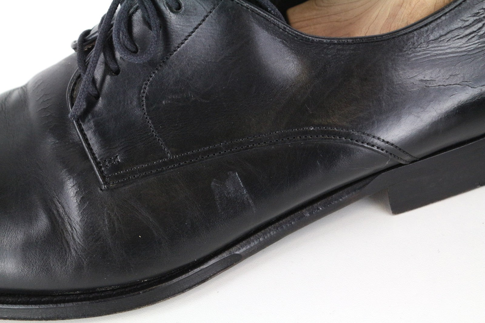 SUITSUPPLY Men Formal Shoes EU42.5 Black Genuine Leather Laced Classic Low-Top