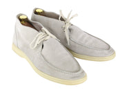 SUITSUPPLY Men Formal Shoes EU42 Light Grey Suede High-Top Laced Casual