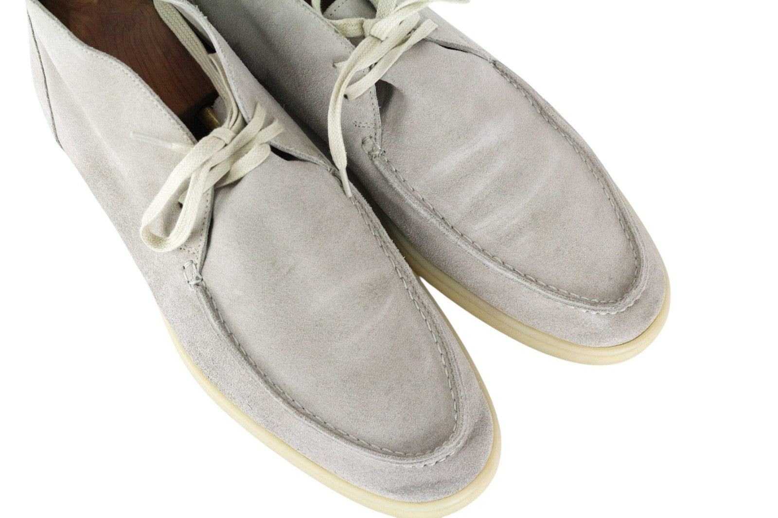 SUITSUPPLY Men Formal Shoes EU42 Light Grey Suede High-Top Laced Casual