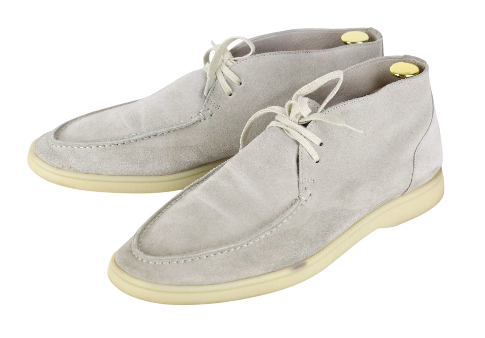 SUITSUPPLY Men Formal Shoes EU42 Light Grey Suede High-Top Laced Casual