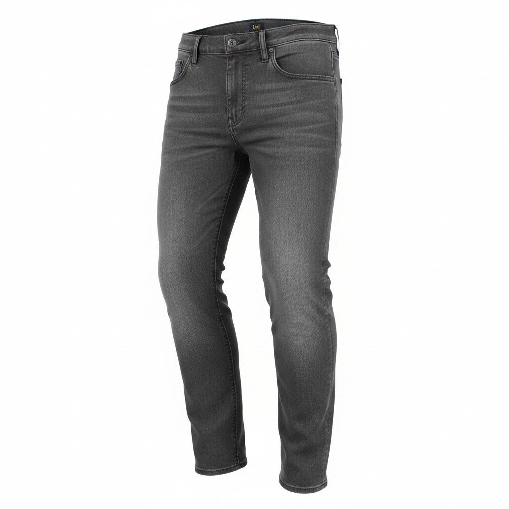 LEE Rider Men Jeans W32/L32 Slim Fit Grey Cotton Stretch Faded 5-Pocket