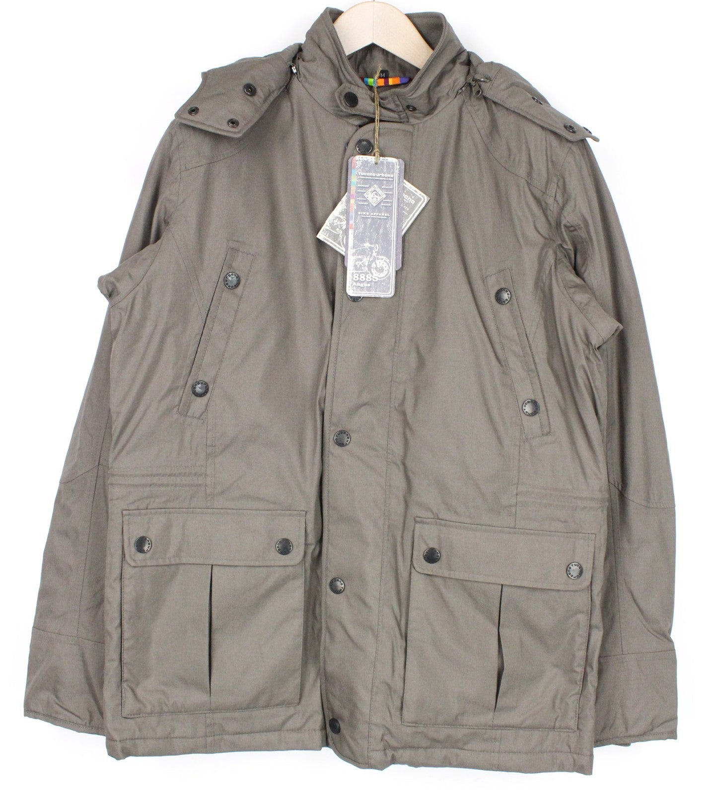 TUCANO URBANO Angus Men Jacket M Brown Waterproof Cotton Armour Pocket Moto