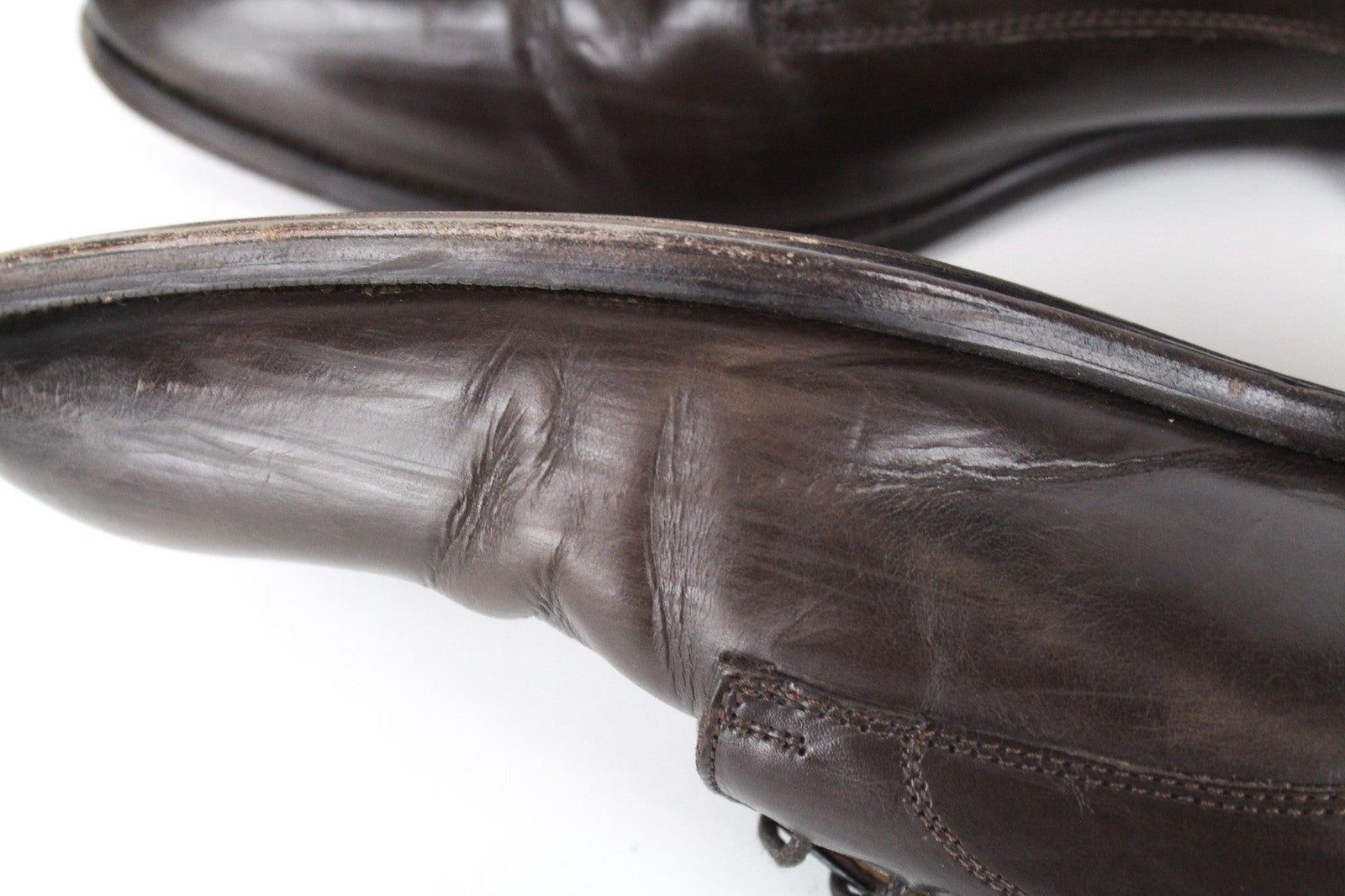 SUITSUPPLY Men Formal Shoes EU43.5 Dark Brown Leather Laced Low-Top Classic