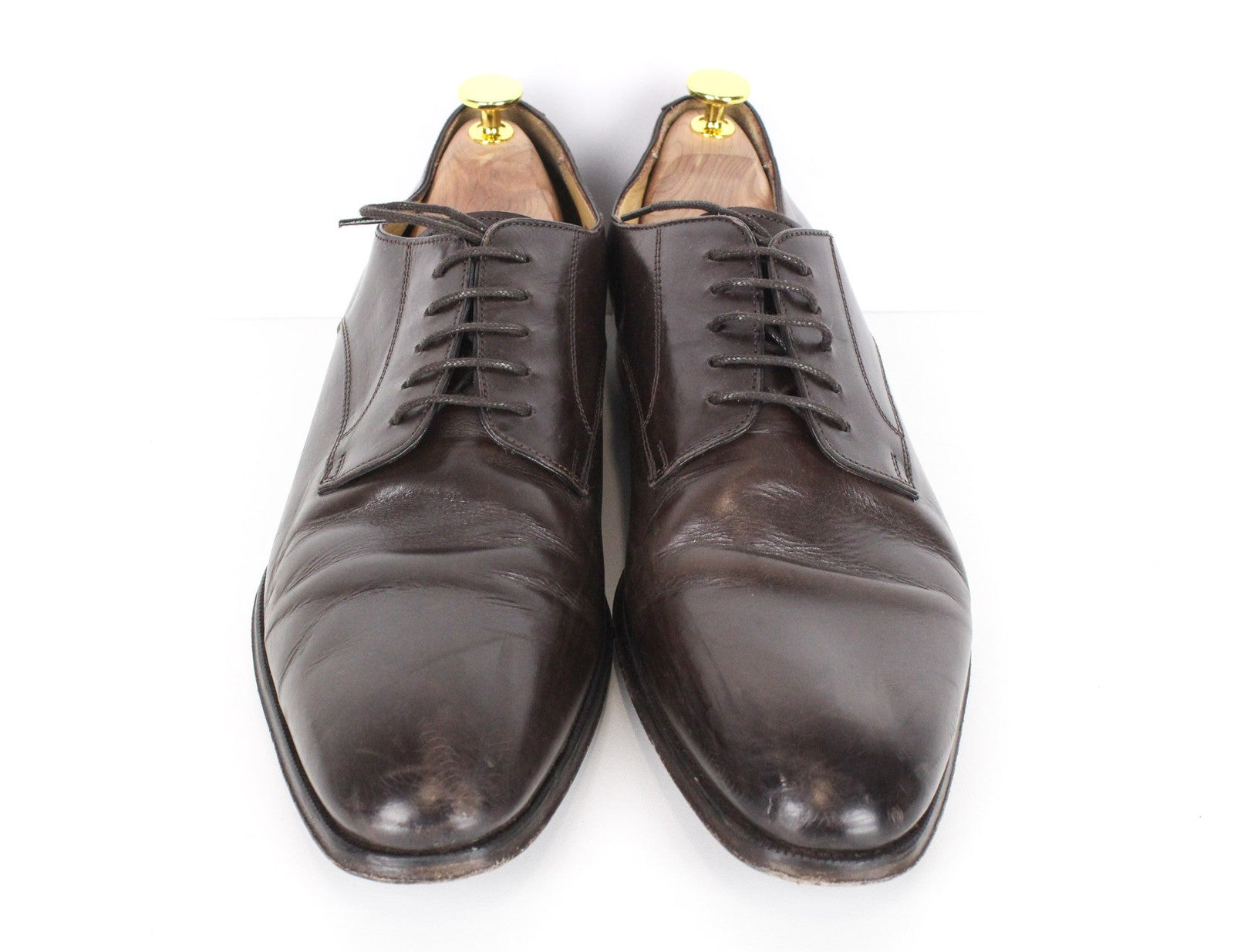 SUITSUPPLY Men Formal Shoes EU43.5 Dark Brown Leather Laced Low-Top Classic