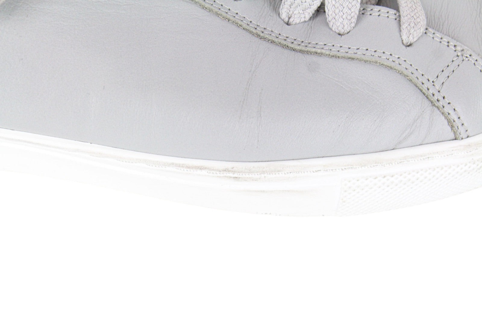SUITSUPPLY Men Trainers EU40 Grey Genuine Leather Laced Casual Sneakers