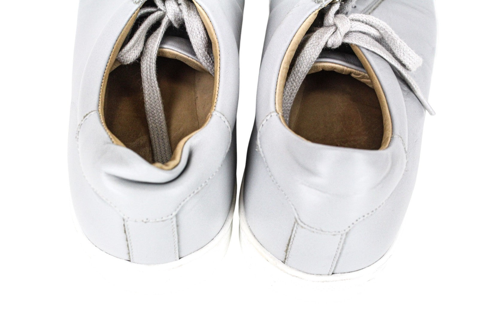SUITSUPPLY Men Trainers EU40 Grey Genuine Leather Laced Casual Sneakers