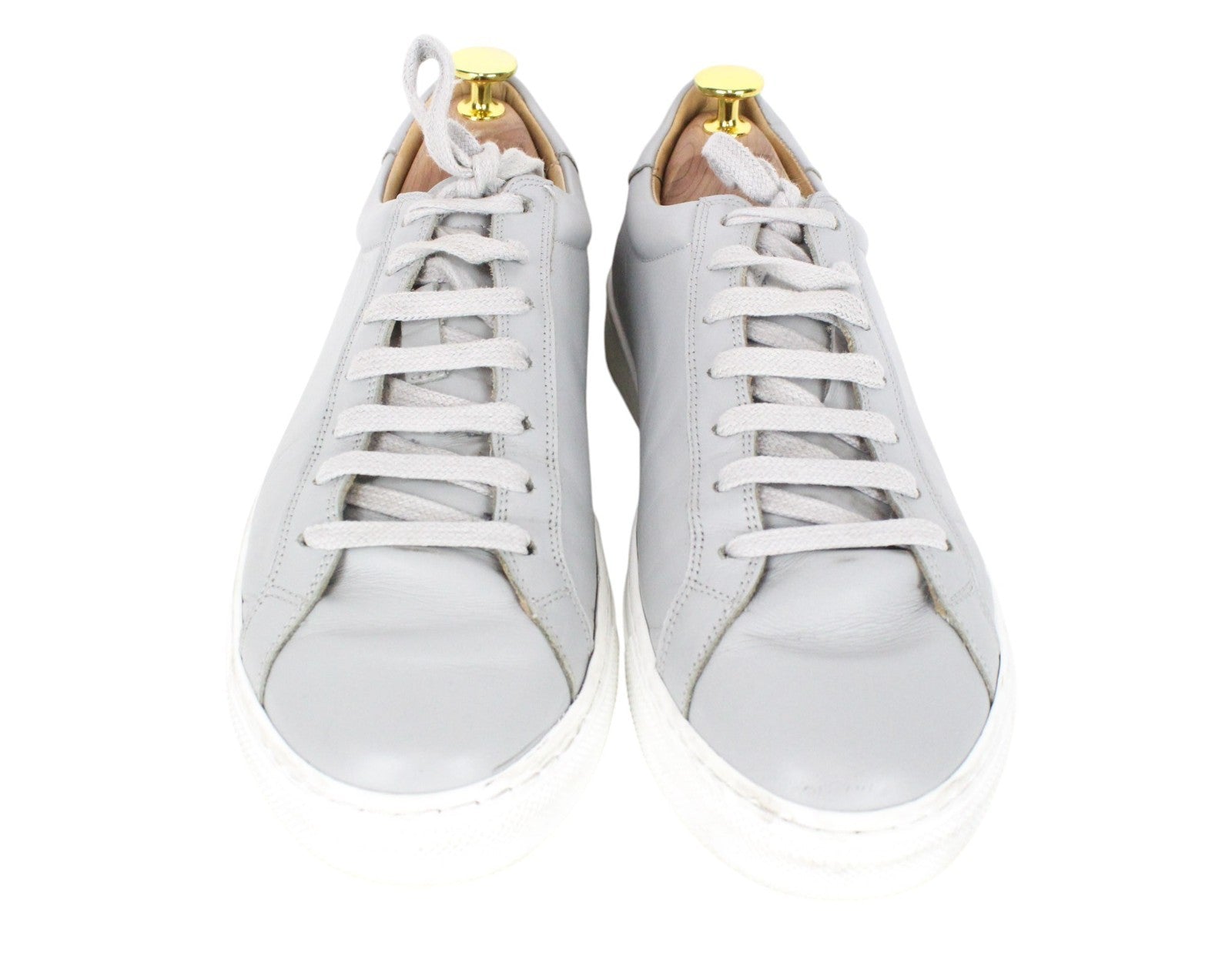 SUITSUPPLY Men Trainers EU40 Grey Genuine Leather Laced Casual Sneakers