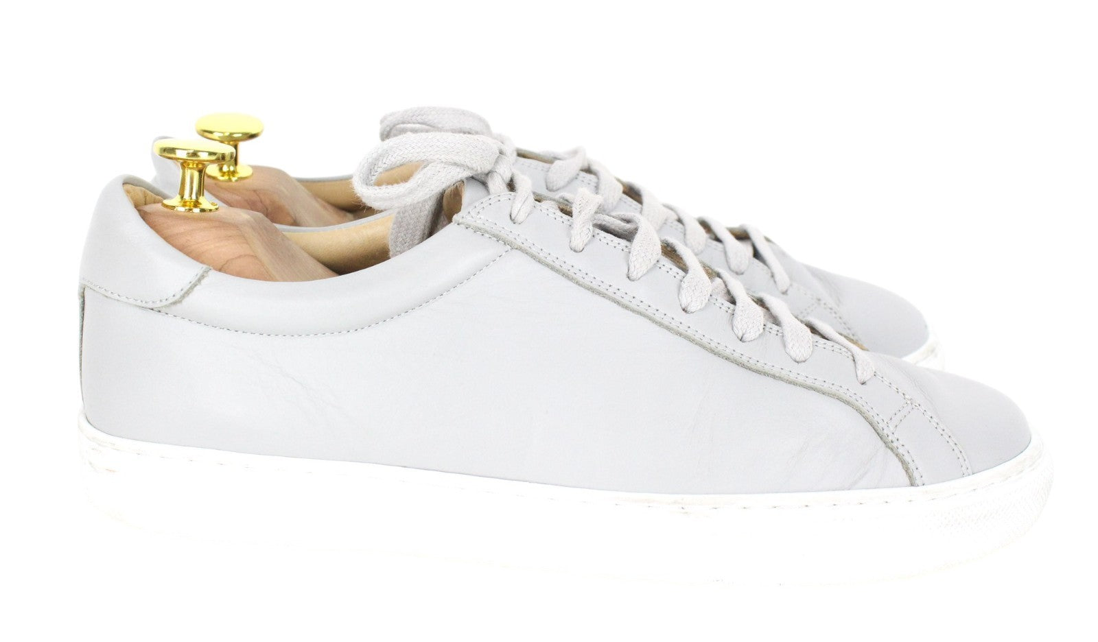 SUITSUPPLY Men Trainers EU40 Grey Genuine Leather Laced Casual Sneakers