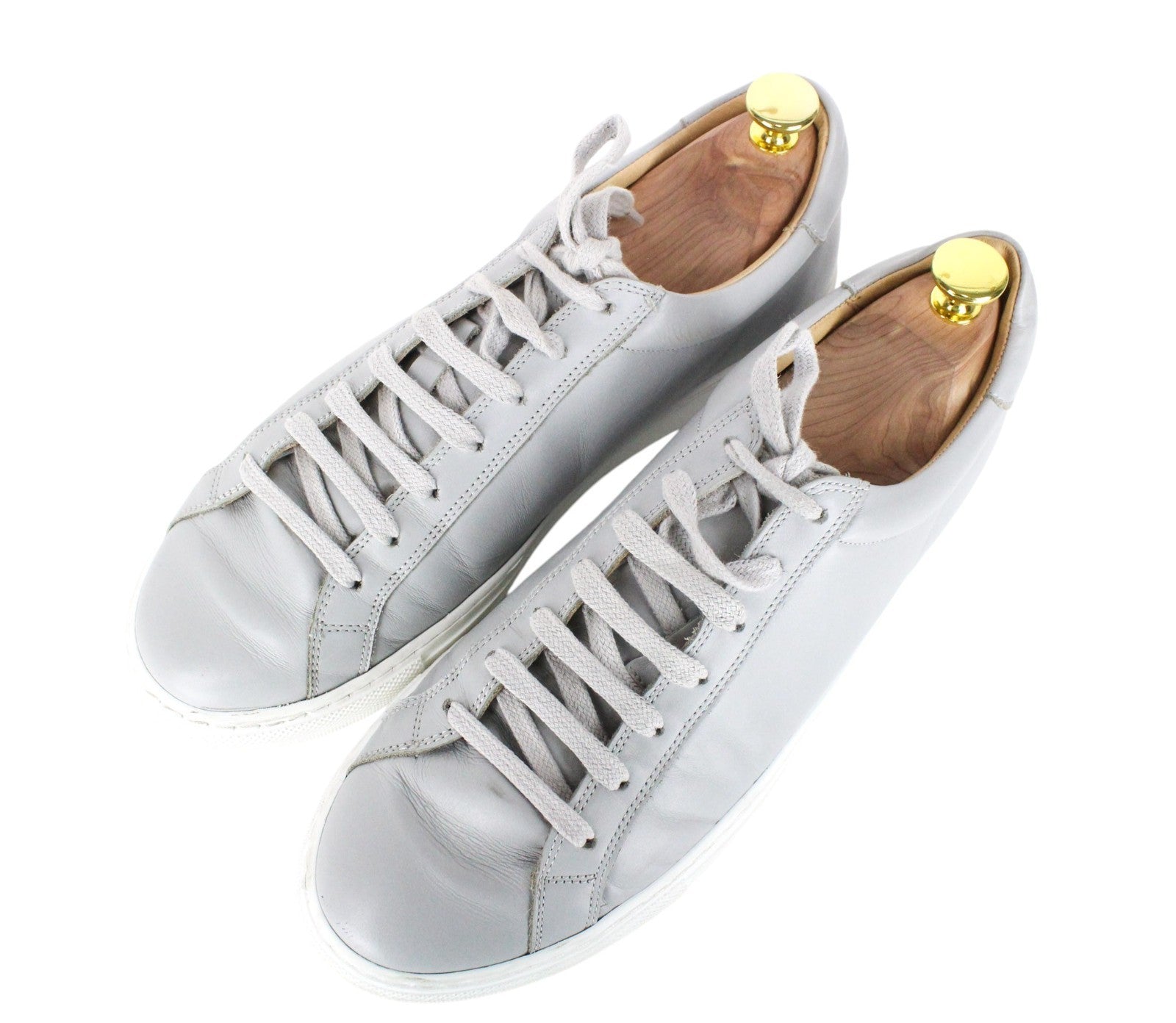 SUITSUPPLY Men Trainers EU40 Grey Genuine Leather Laced Casual Sneakers