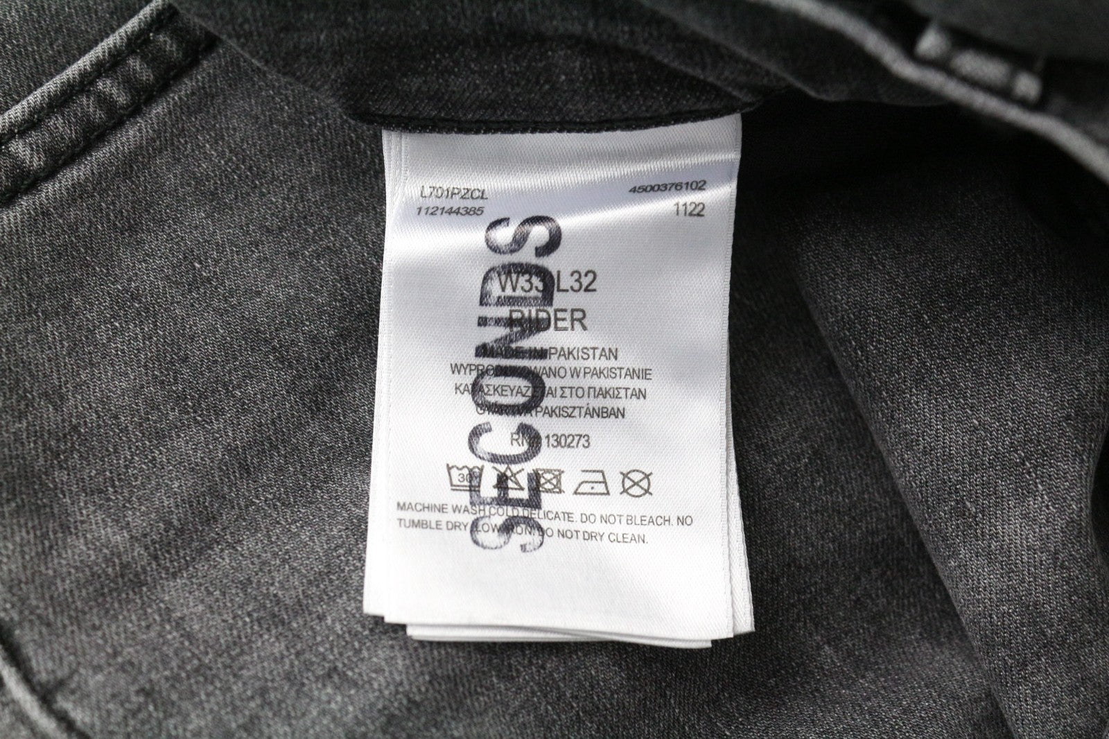 LEE Rider Men Jeans W33/L32 Slim Fit Wash 5-Pocket Grey Cotton Stretch