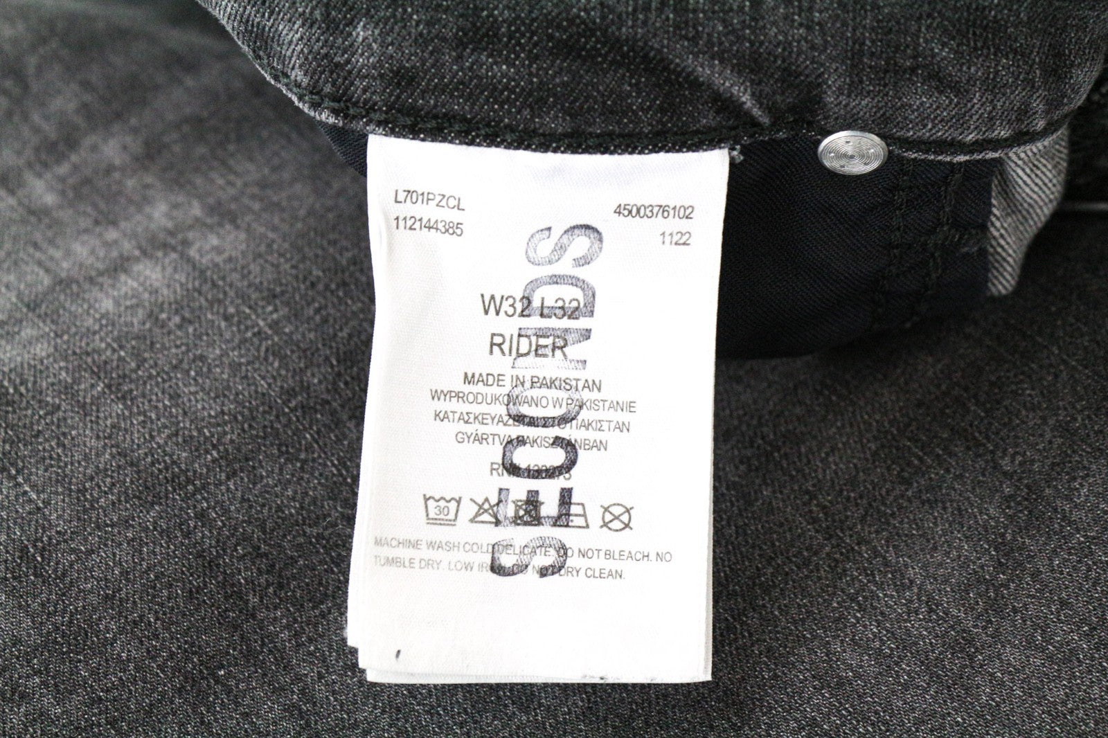LEE Rider Men Jeans W32/L32 Slim Fit Washed 5-Pocket Grey Cotton Stretch Denim