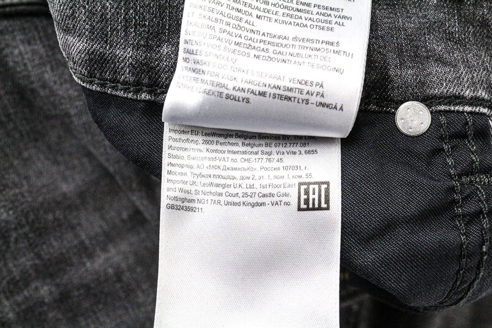 LEE Rider Men Jeans W32/L32 Slim Fit Washed 5-Pocket Grey Cotton Stretch Denim