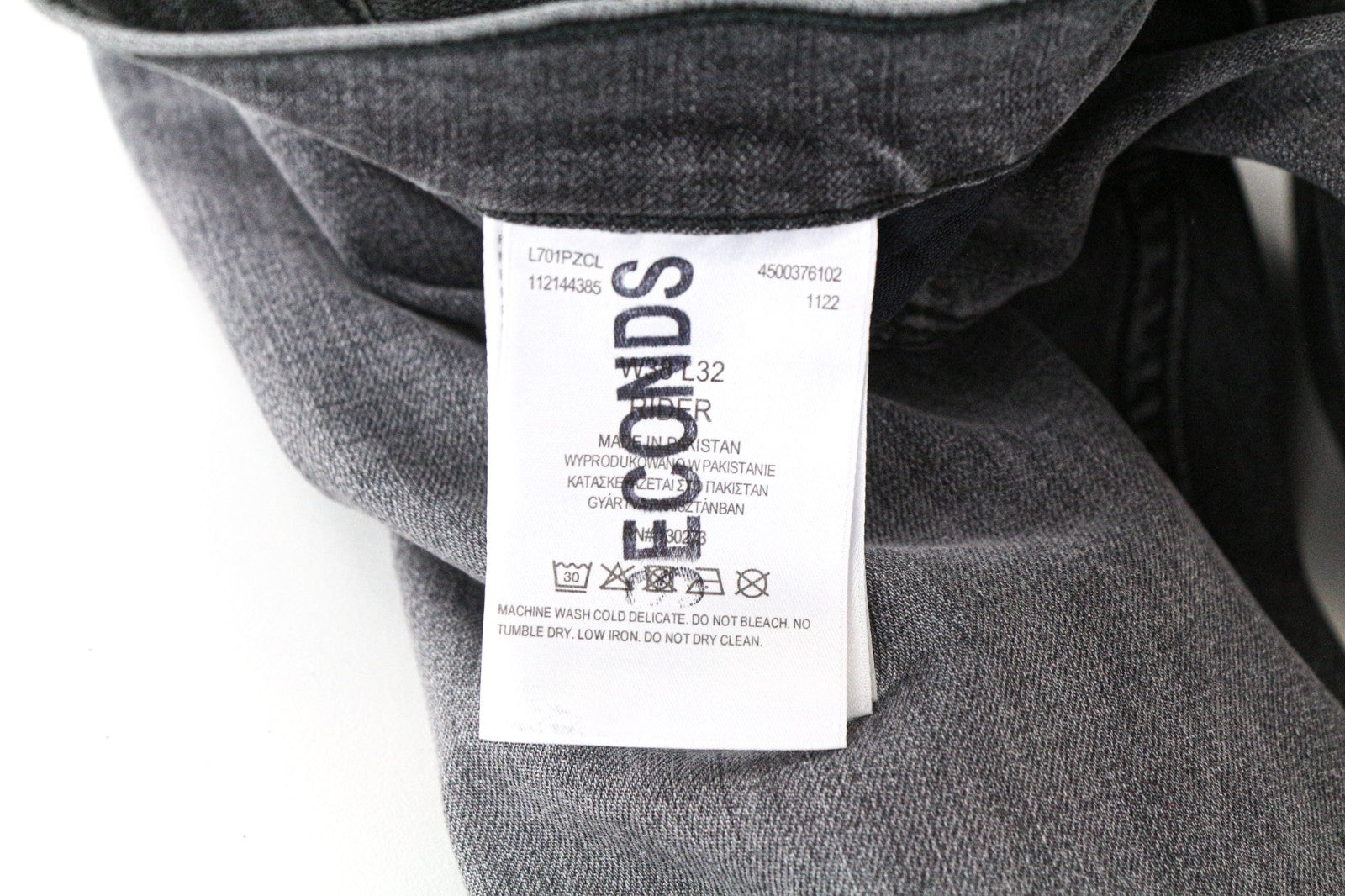 LEE Rider Men Jeans W38/L32 Slim Wash 5-Pocket Grey Cotton Stretch Denim