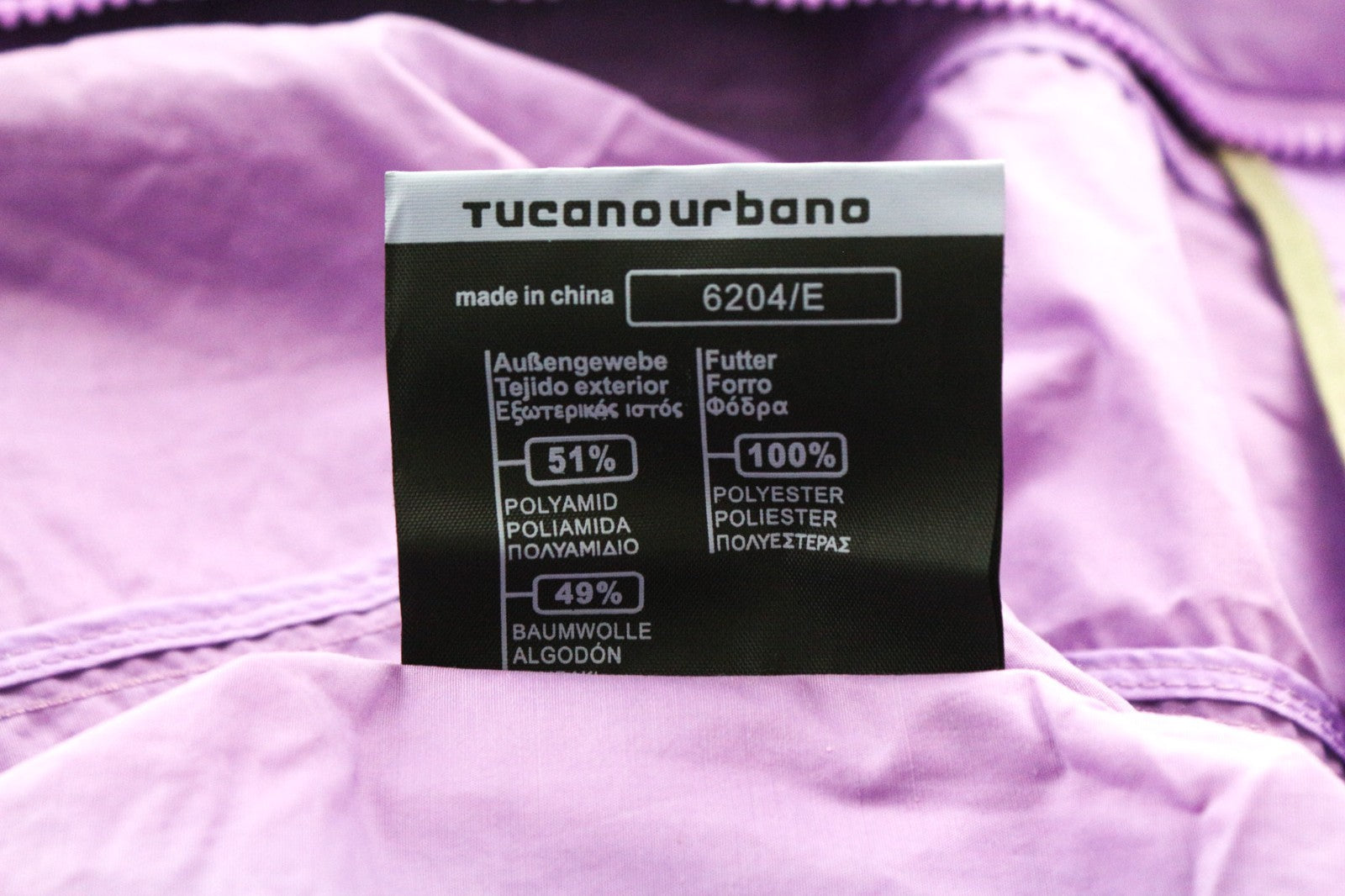 TUCANO URBANO Demetra Women Jacket L Purple Cotton Blend Windproof Zip Snaps