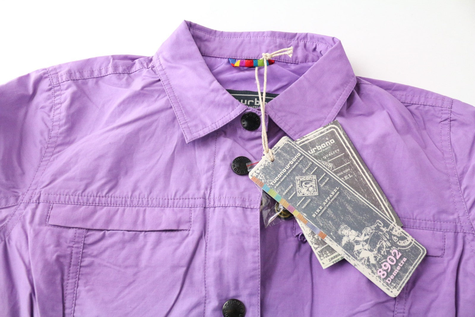 TUCANO URBANO Demetra Women Jacket L Purple Cotton Blend Windproof Long Sleeve