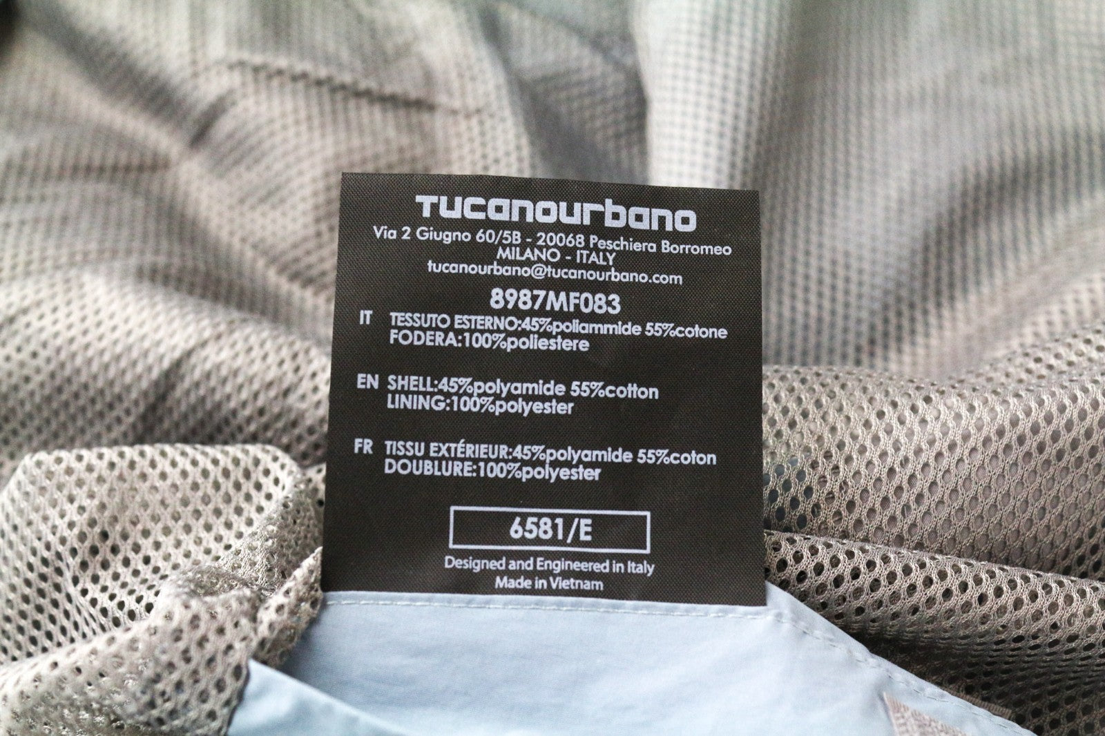 TUCANO URBANO Albertina Women Jacket L Grey Blue Cotton Windbreaker Moto