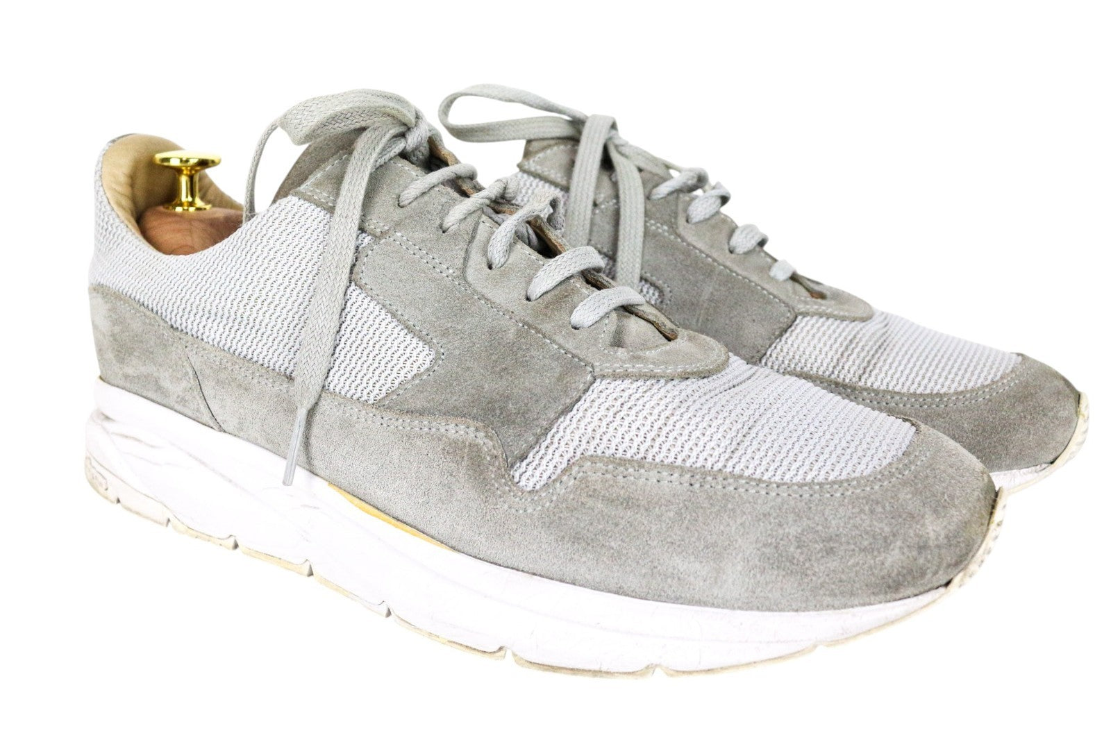 SUITSUPPLY Men Trainers EU42 Grey Textile Suede Low-Top Laced Casual Sneakers