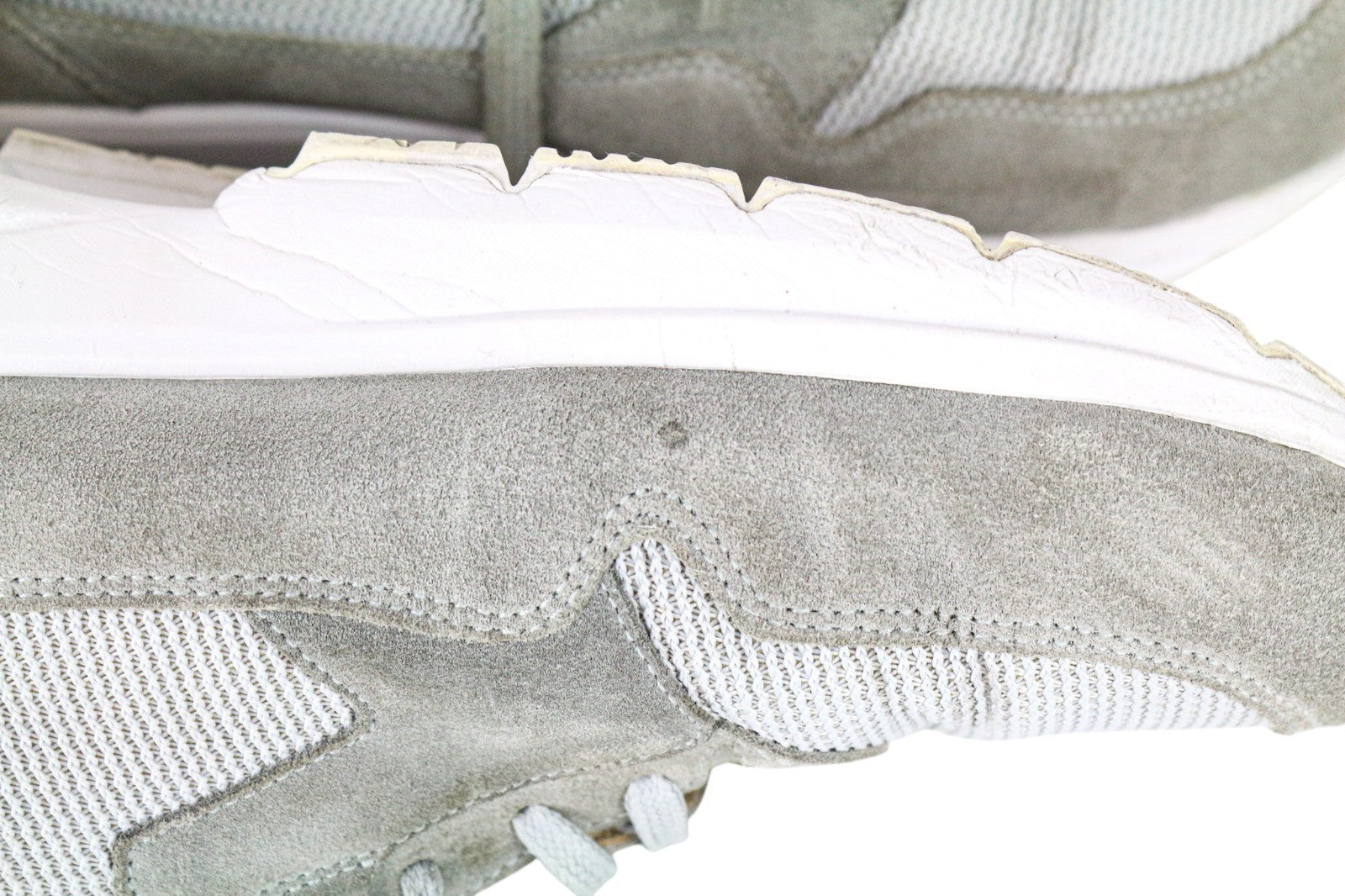 SUITSUPPLY Men Trainers EU42 Grey Textile Suede Low-Top Laced Casual Sneakers