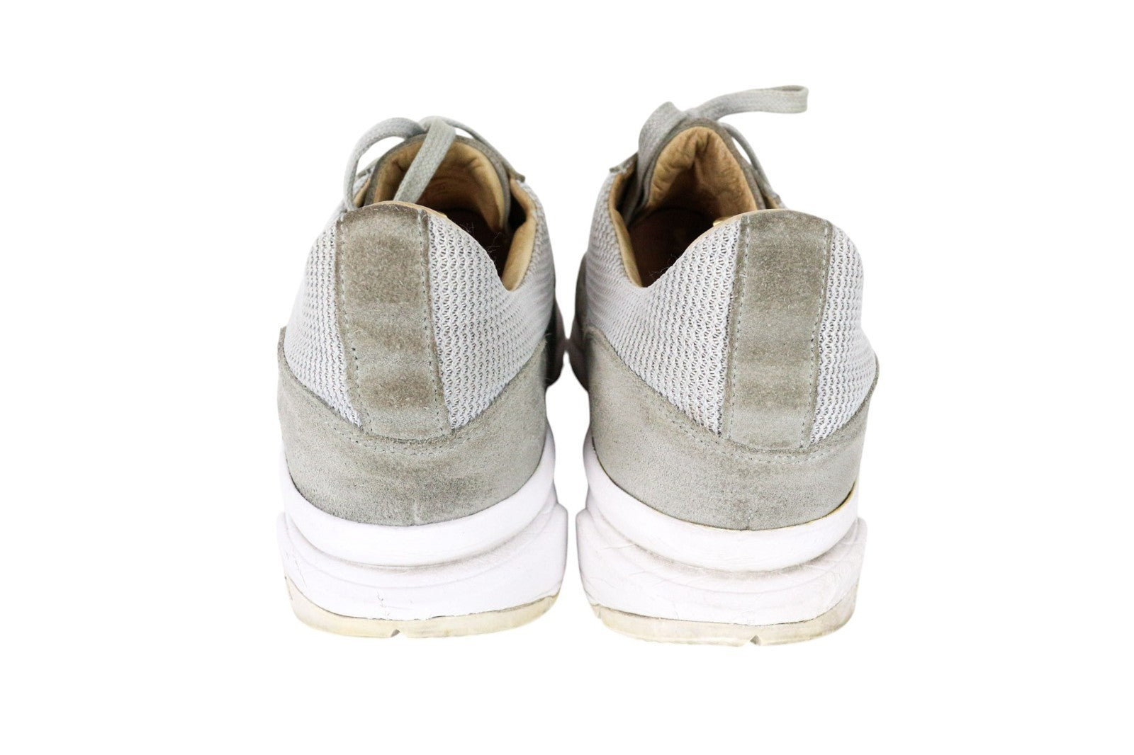 SUITSUPPLY Men Trainers EU42 Grey Textile Suede Low-Top Laced Casual Sneakers