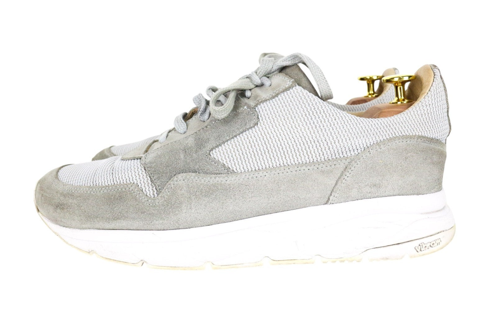 SUITSUPPLY Men Trainers EU42 Grey Textile Suede Low-Top Laced Casual Sneakers