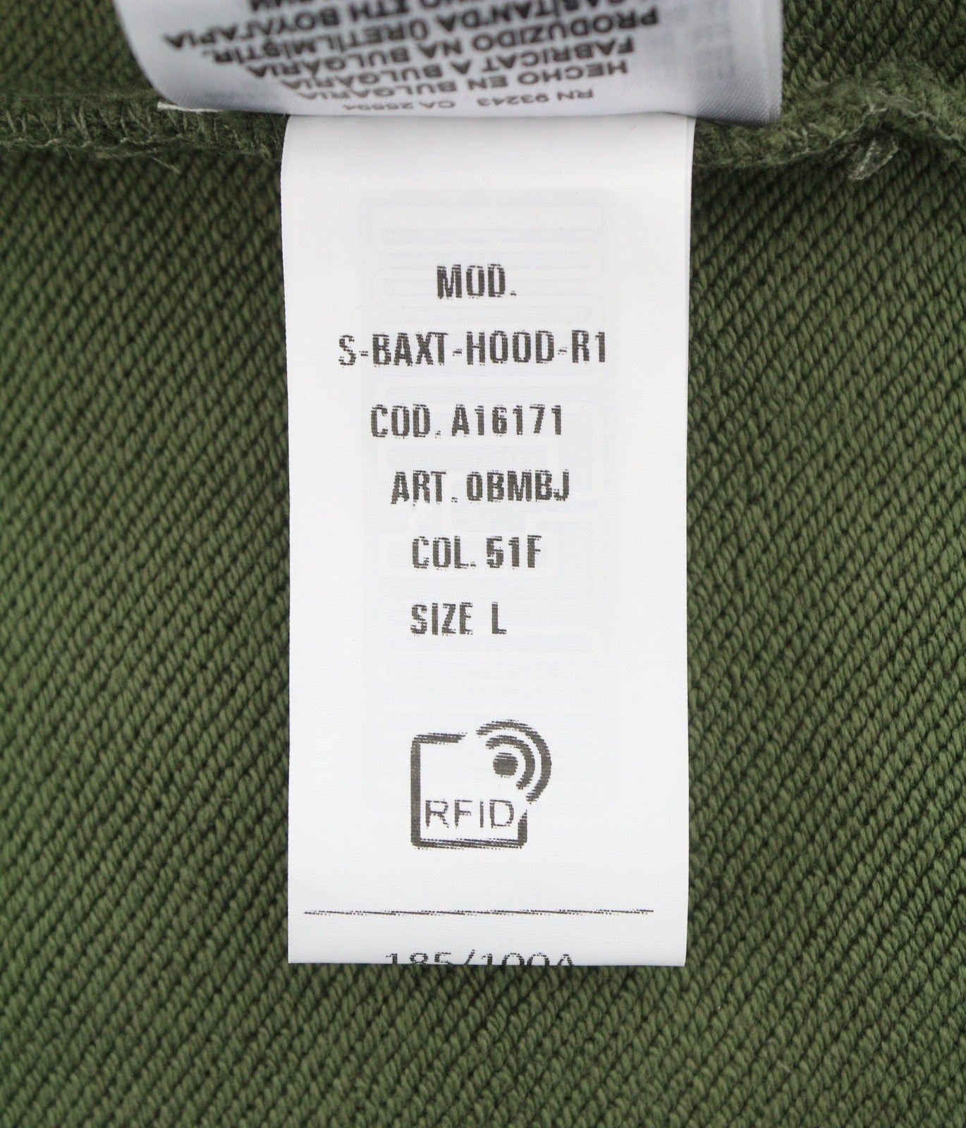 DIESEL S-Baxt-Hood-R1 Men Hoodie L Green Graphic Print Kangaroo Pocket RRP295