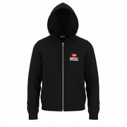 DIESEL S-Ginn-Hood-Zip 250209 Off Men Hoodie M Black Full Zip RRP175