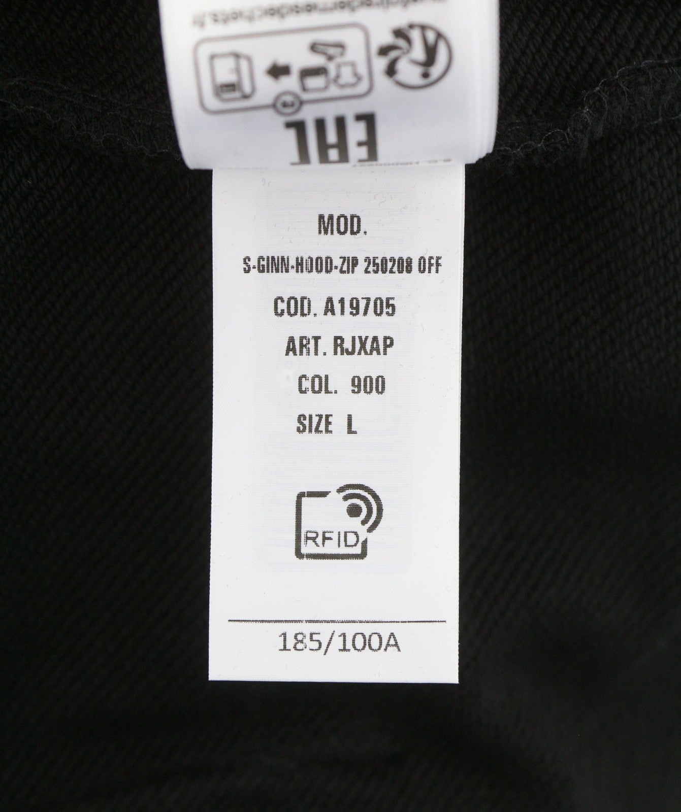 DIESEL S-Ginn-Hood-Zip 250209 Off Men Hoodie L Black Full Zip RRP175