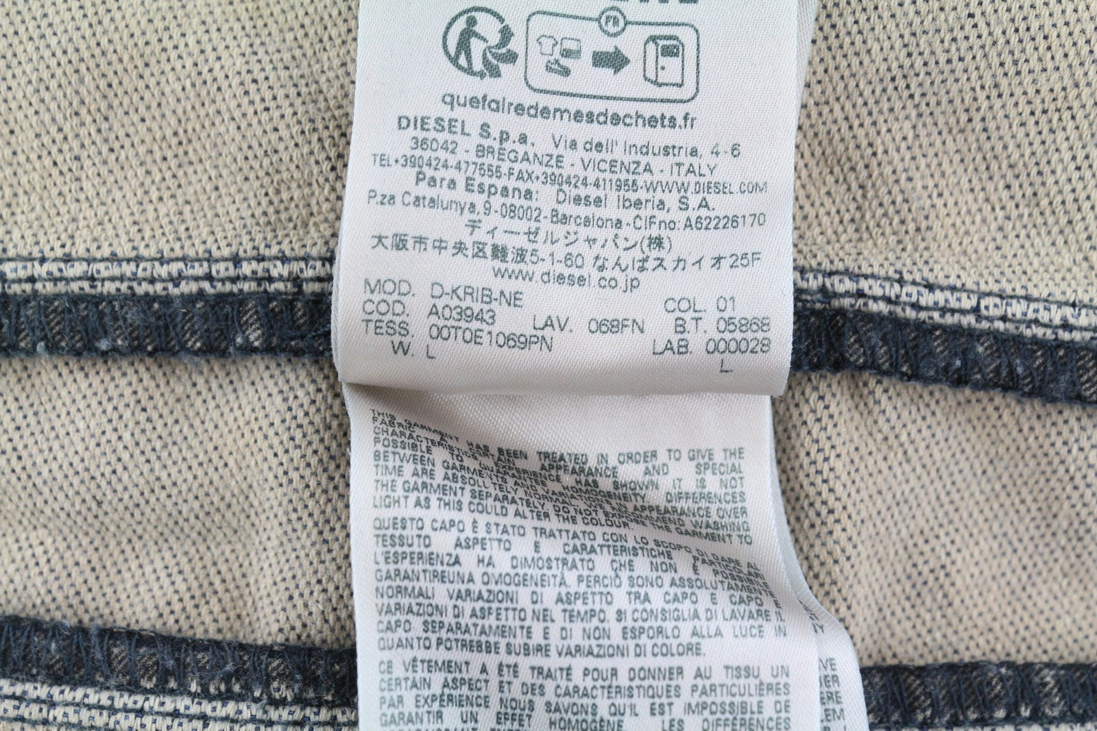 DIESEL D-Krib-Ne Men Sweatshirt L Blue Garment Dyed Loose Pull On RRP350