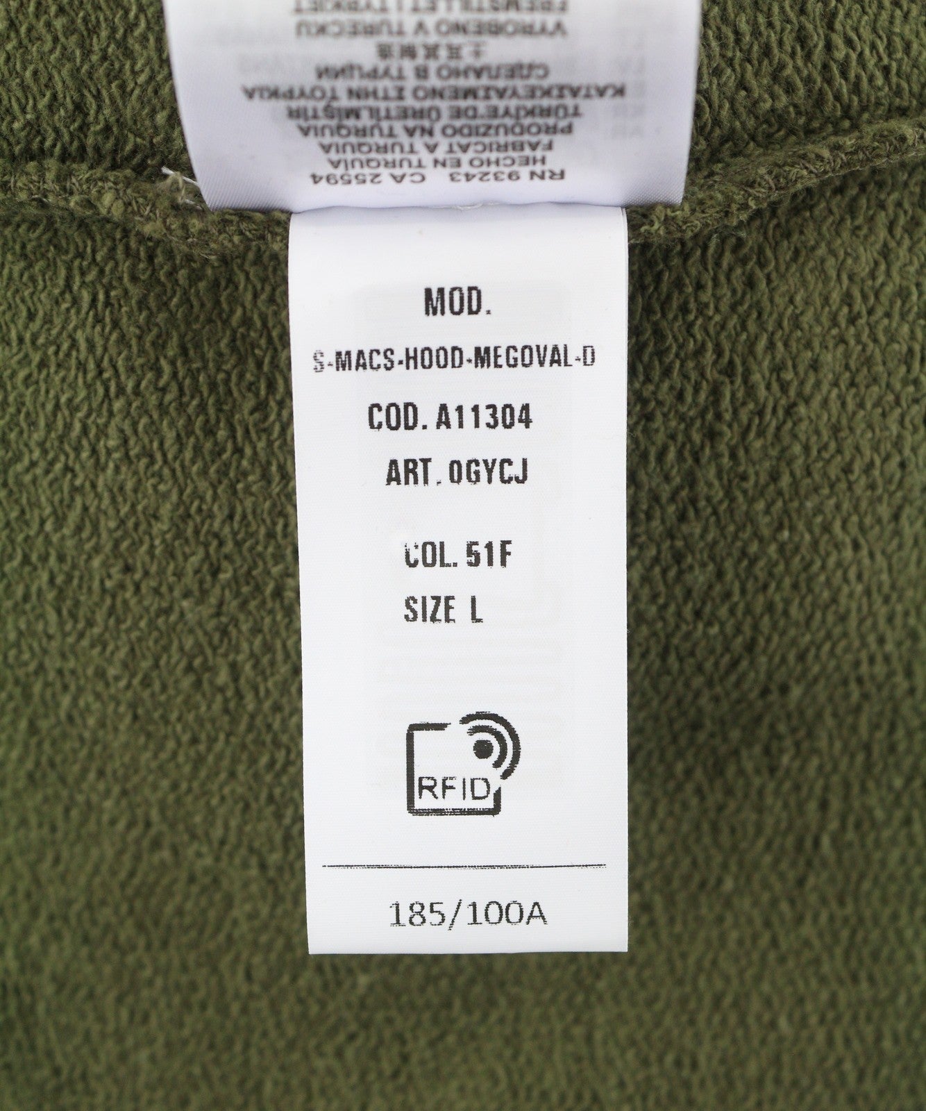 DIESEL S-Macs-Hood-Megoval-D Men Hoodie L Khaki Green Kangaroo Pocket RRP250