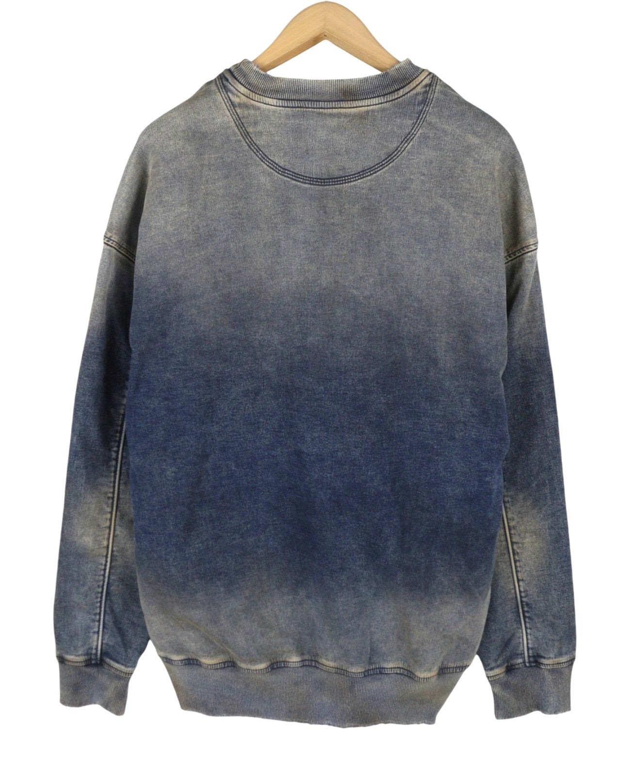 DIESEL D-Krib-Ne Men Sweatshirt M Blue Garment Dyed Loose Pull On RRP350