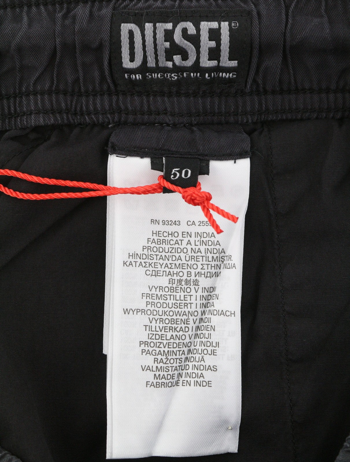DIESEL P-Fergy-Treat 0DMAV Men Trousers 50 W33 Grey Faded Elastic Waist RRP175