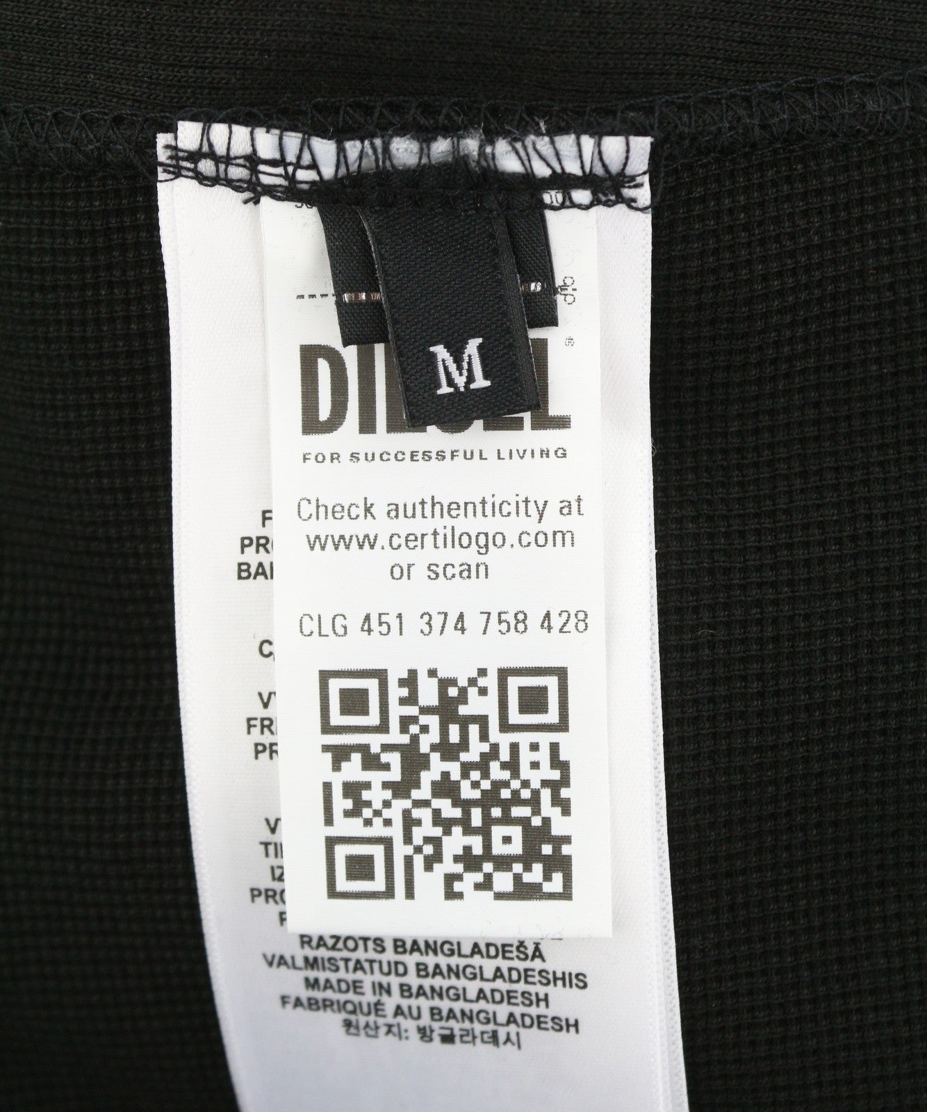 DIESEL S-Raglan-Waf Men Sweatshirt M Black Crew Neck Front Logo Pull On RRP175