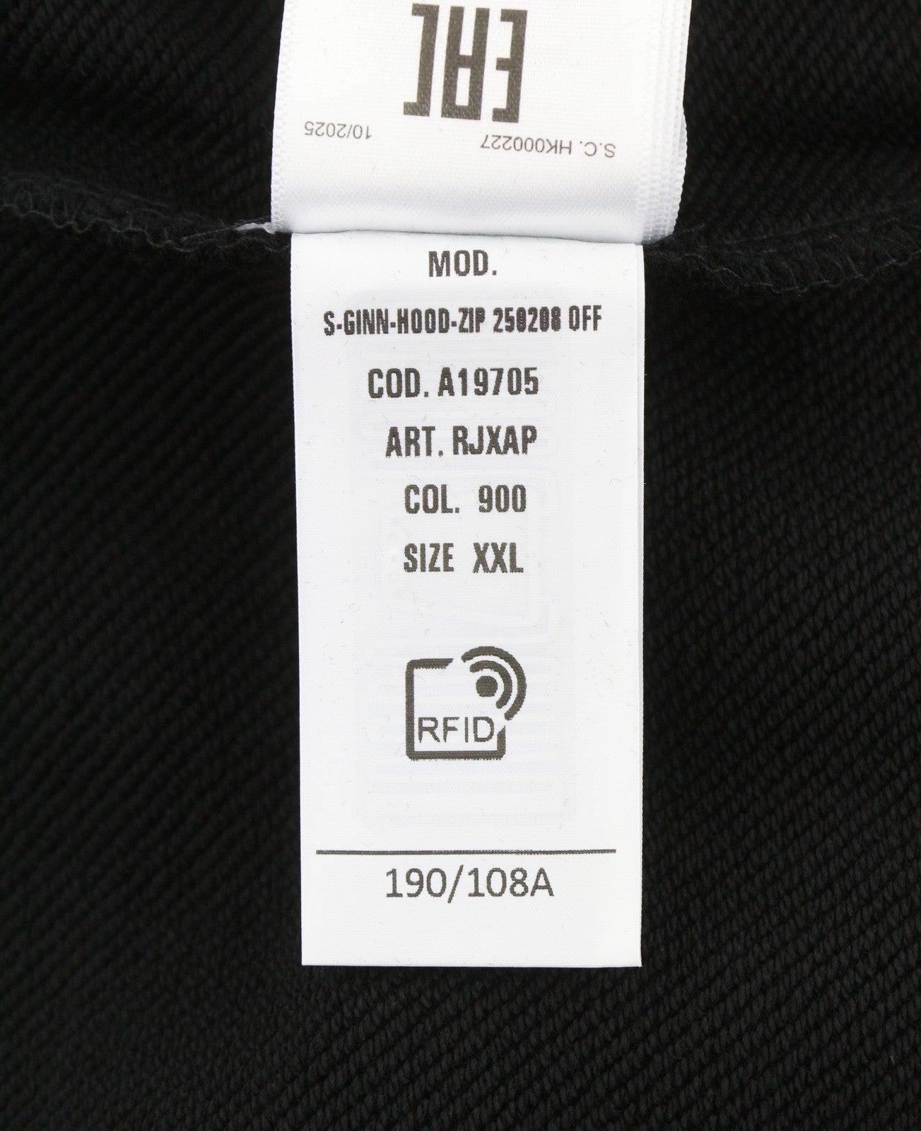 DIESEL S-Ginn-Hood-Zip 250209 Off Men Hoodie XL Black Full Zip RRP175
