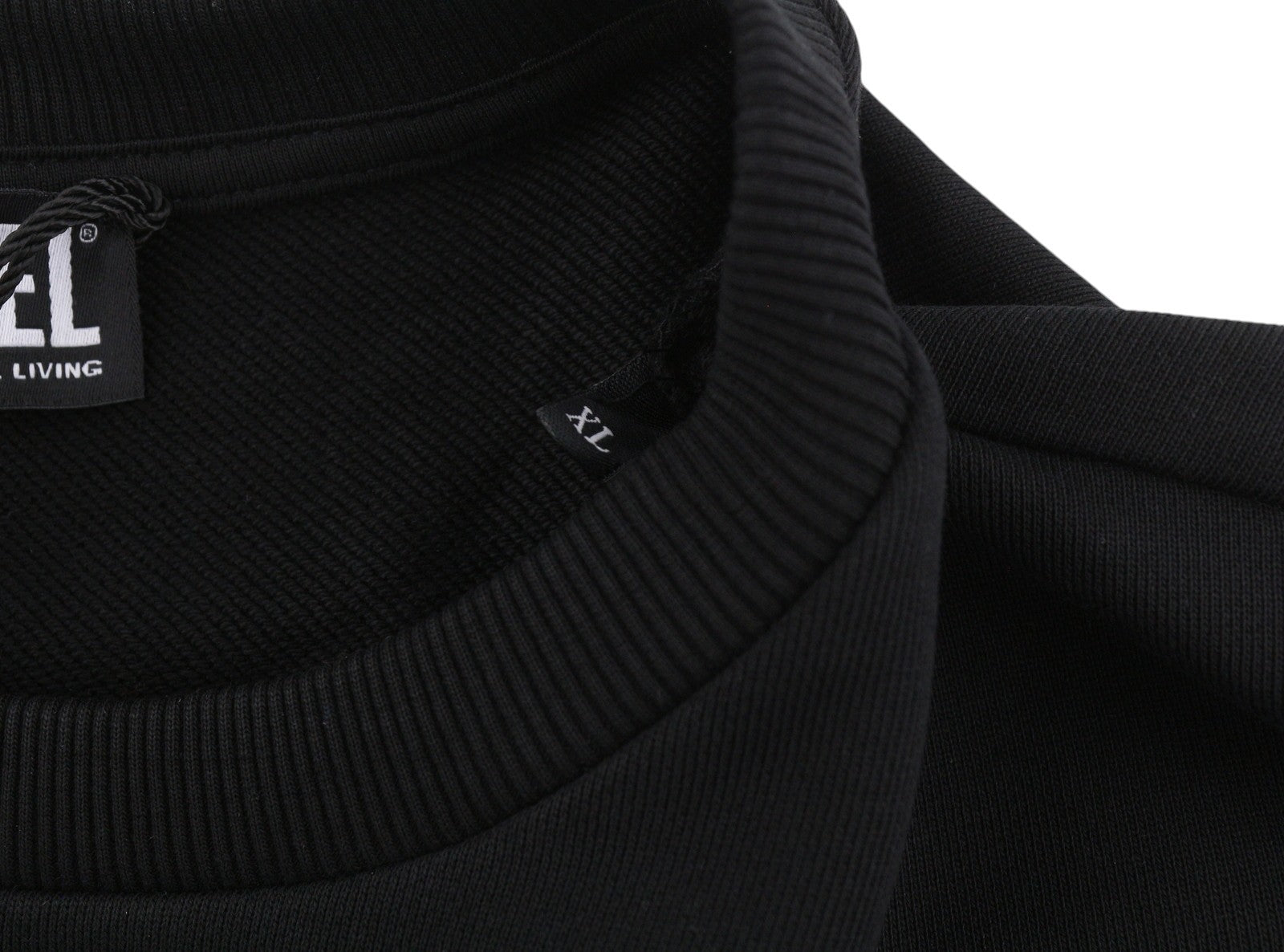 DIESEL S-Gir-Crewneck Tone On Tone Men Sweatshirt XL Black Front Logo Pull On