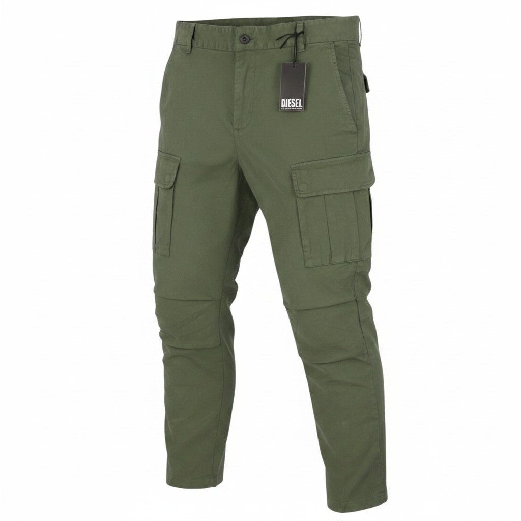 DIESEL P-Argy-In Men Trousers 50 W34 Khaki Green Cargo Zip Fly RRP195