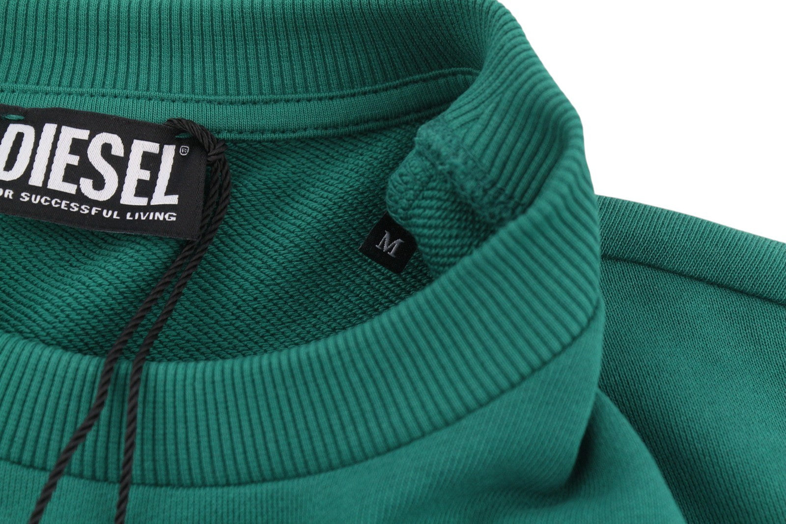 DIESEL S-Girk-K12 Men Sweatshirt M Green Cotton Crew Neck Pull On