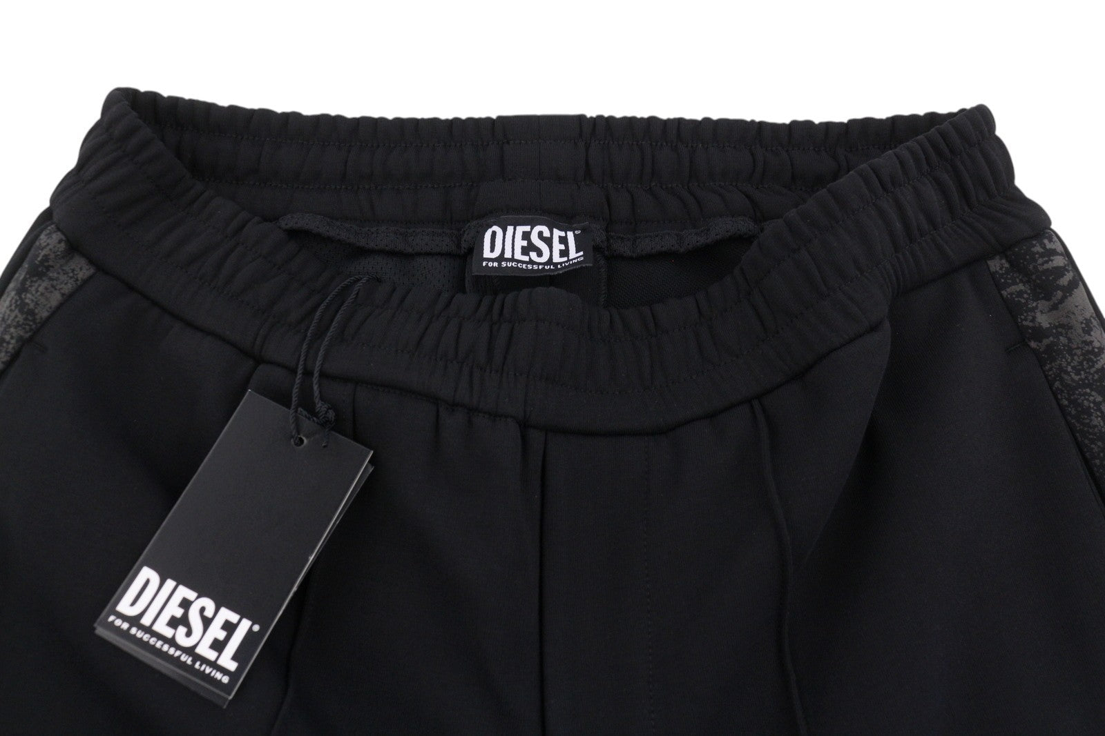 DIESEL Global-Out Men Trousers M Black Drawstring Waist Sweatpants RRP195