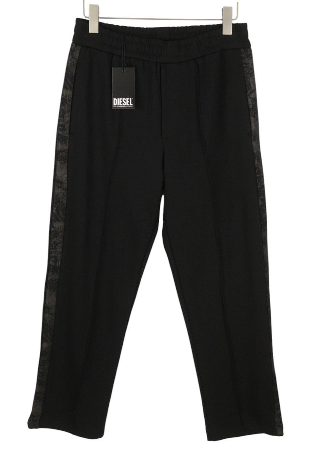 DIESEL Global-Out Men Trousers L Black Drawstring Waist Sweatpants RRP195