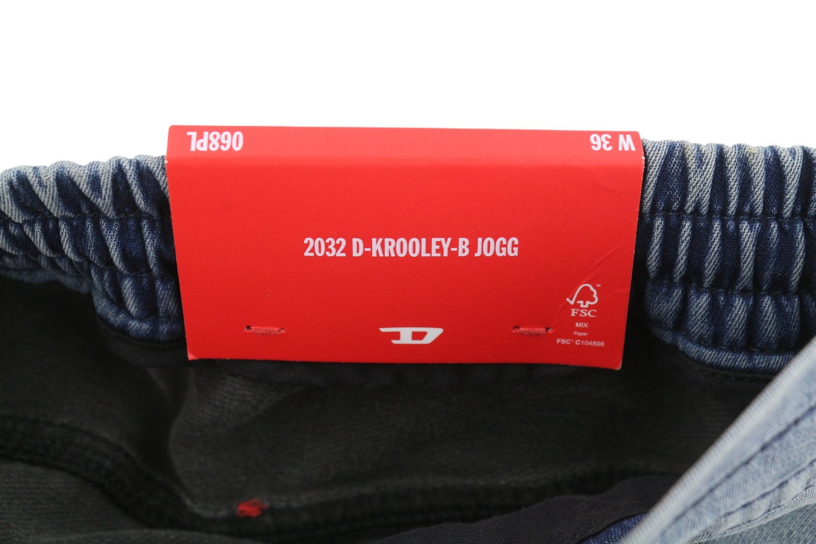 DIESEL 2032 D-Krooley-B 068PL Jogg Men Jeans W36 Blue Faded Distress RRP325