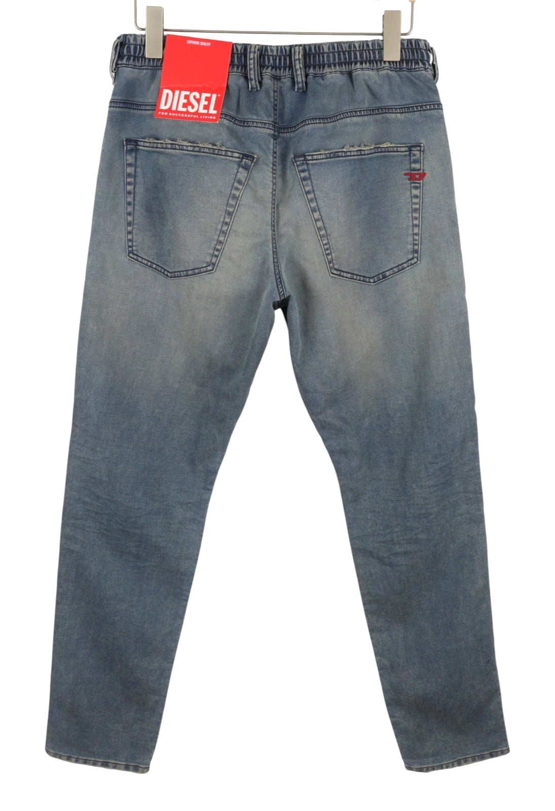DIESEL 2032 D-Krooley-B 068PL Jogg Men Jeans W32 Blue Faded Distress RRP325