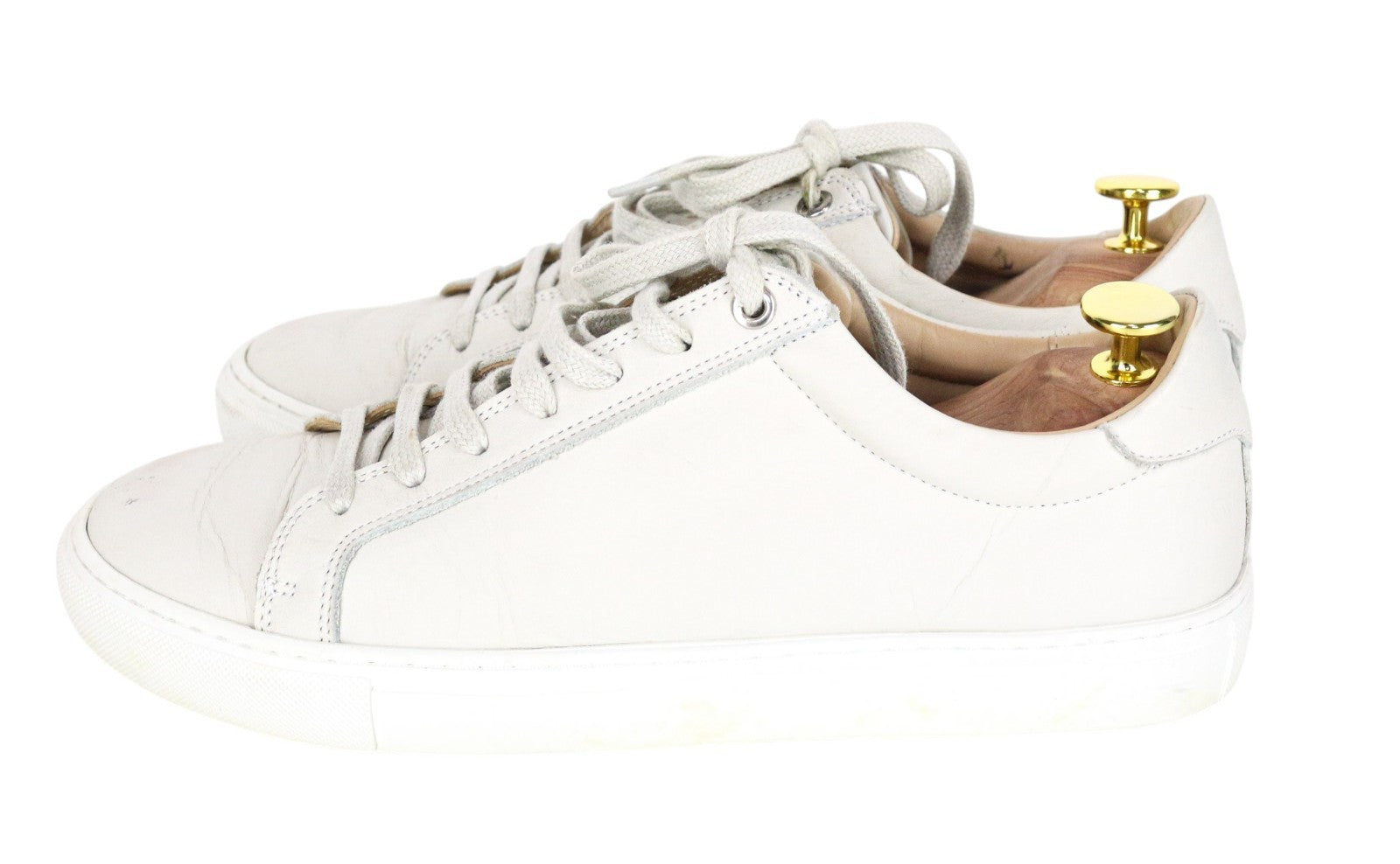 SUITSUPPLY Men Sneakers EU41 White Pure Calf Leather Trainers Classic Low-Top