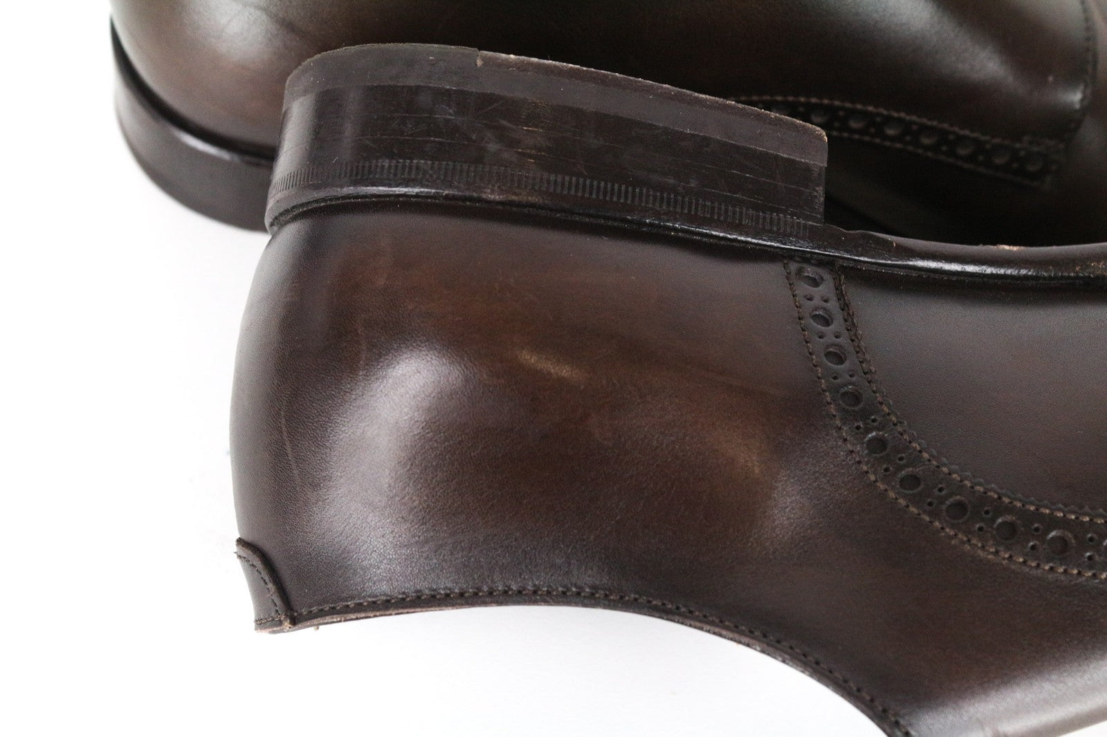 SUITSUPPLY Men Formal Shoes EU40 Double Monk Strap Brogue Brown Calf Leather