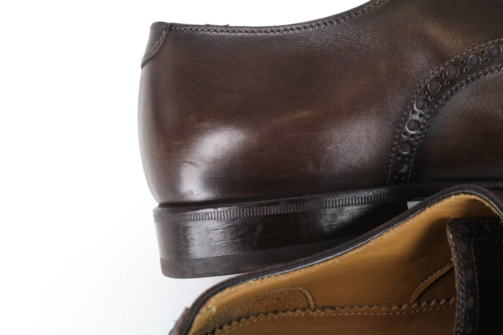 SUITSUPPLY Men Formal Shoes EU40 Double Monk Strap Brogue Brown Calf Leather