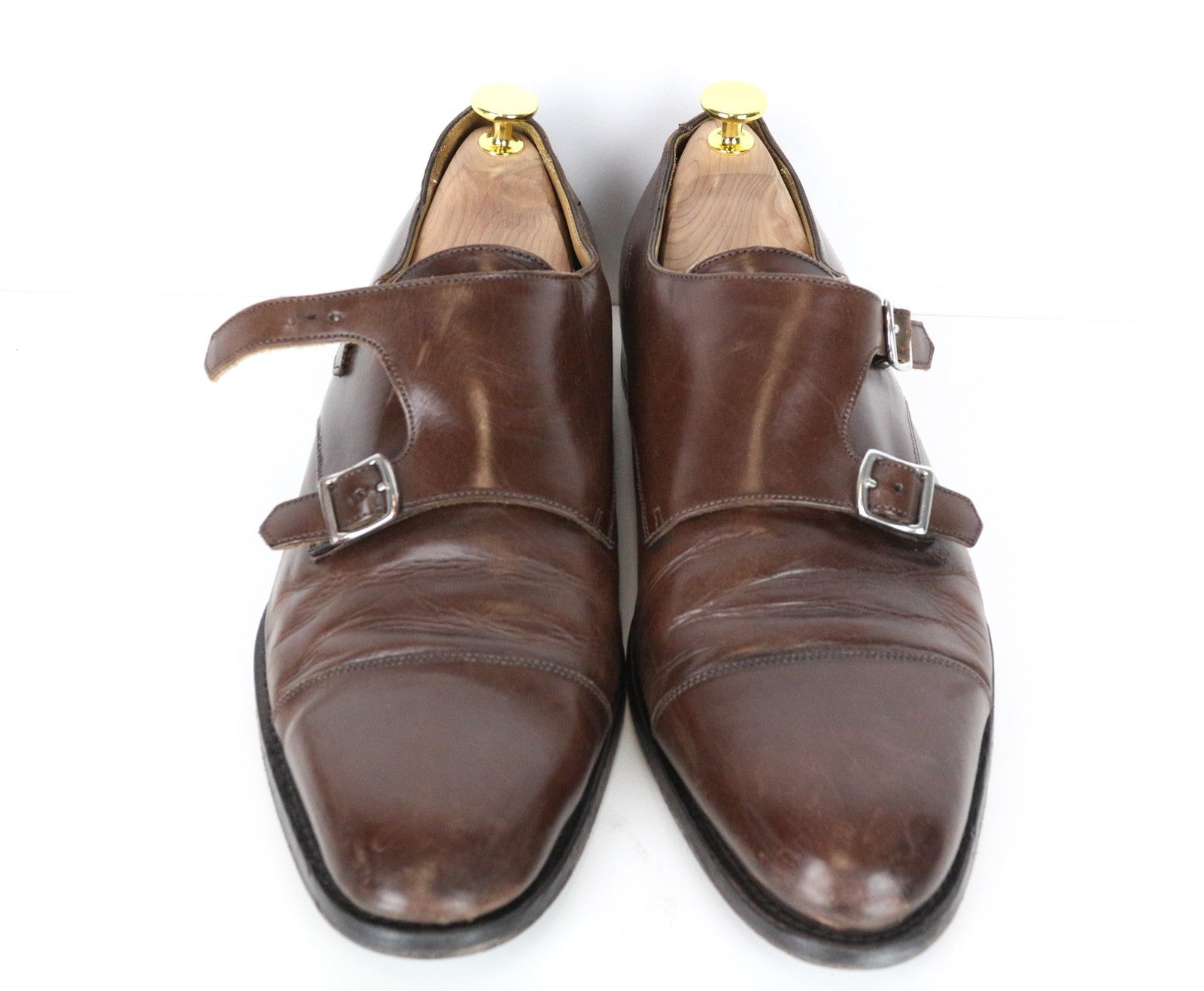 SUITSUPPLY Men Formal Shoes EU42 Brown Pure Calf Leather Monk Strap Classic
