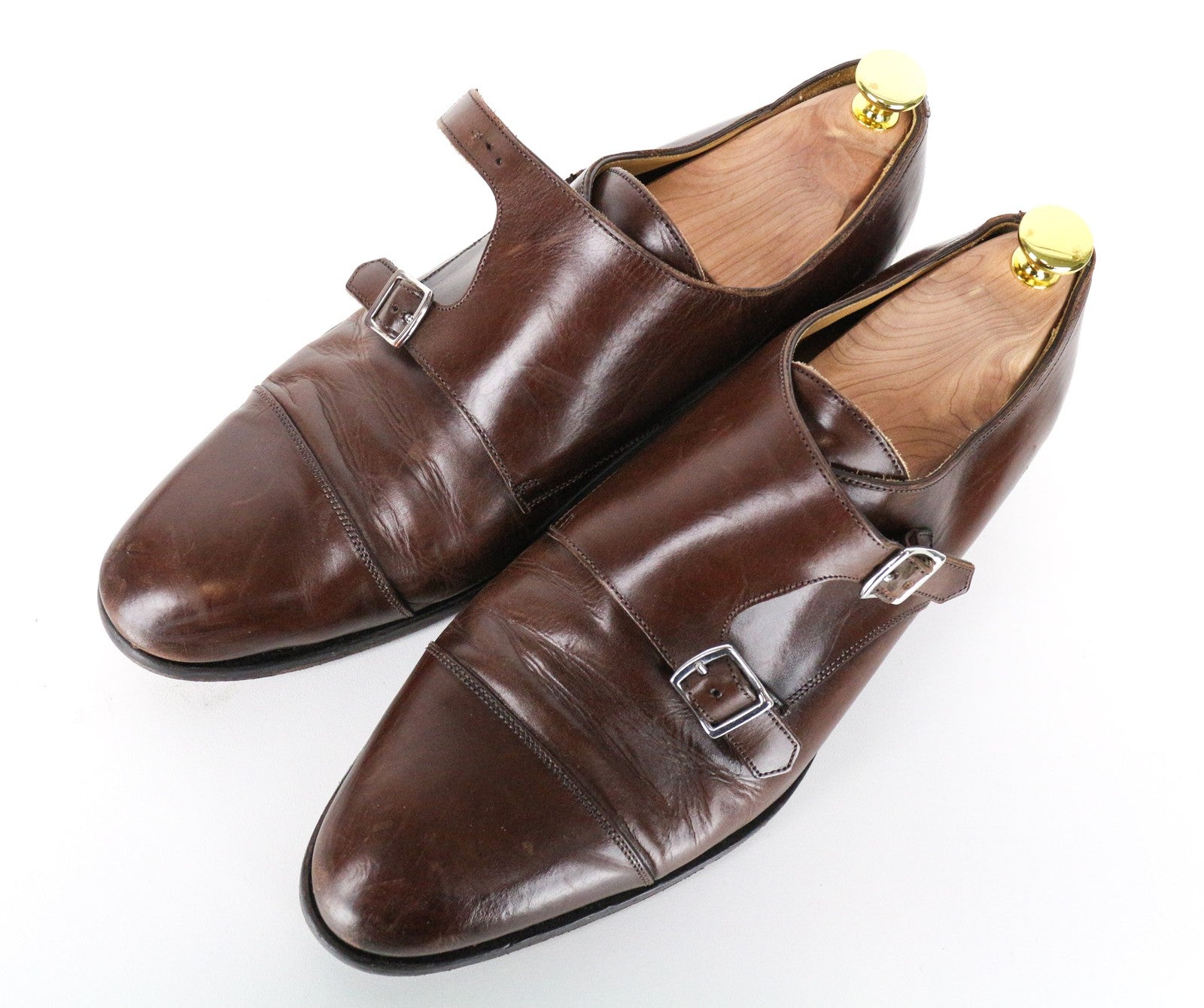 SUITSUPPLY Men Formal Shoes EU42 Brown Pure Calf Leather Monk Strap Classic