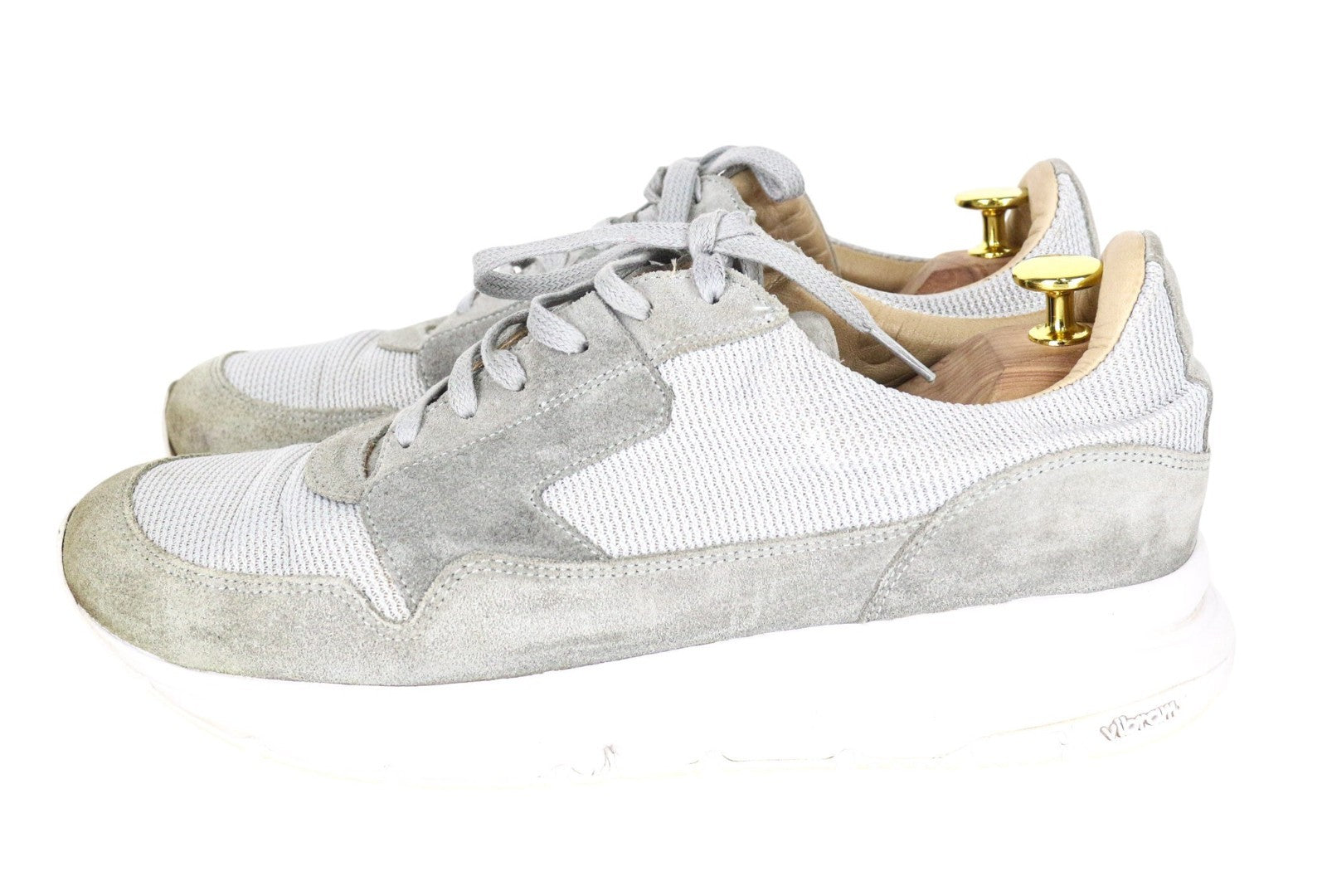 SUITSUPPLY Men Sneakers EU43 Grey Suede Leather Textile Vibram Sole Low-Top