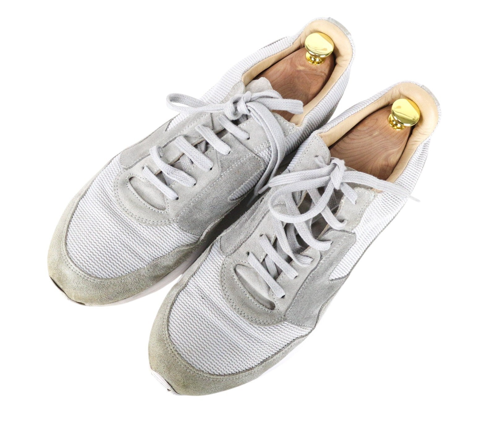 SUITSUPPLY Men Sneakers EU43 Grey Suede Leather Textile Vibram Sole Low-Top
