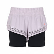 SWEATY BETTY Aerial 2in1 Women Shorts XS Purple Stretch Dance Layered Gym