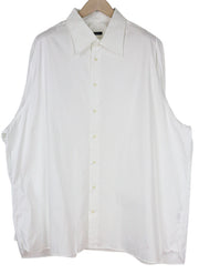 SUITSUPPLY Men Shirt 50/19 3/4 White Pure Cotton Long Sleeved Button-Up Twill